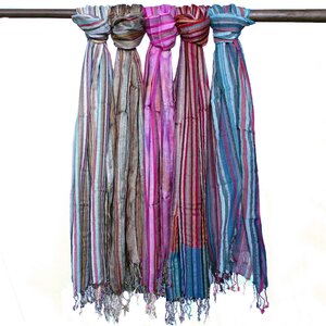 Indian Boho Blue Scarves - 22x72cm, Cotton, Versatile  Stylish