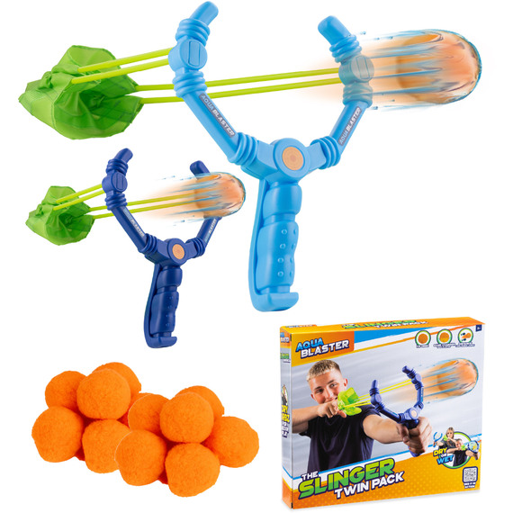 Aqua Blaster Slinger Twin Pack, Outdoor Water Slingshot Launcher for Kids