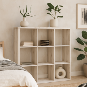 Shanghai Sand Oak Effect 3x3 Cube Storage Unit Natural