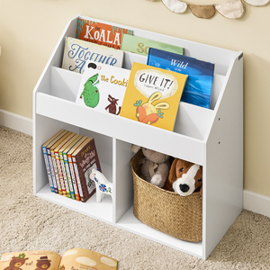 3-Tier Bookshelf with 2 Open Cubbies