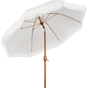 Cream / 242cm 8-Rib Garden Parasol with Fringe shot 13115499