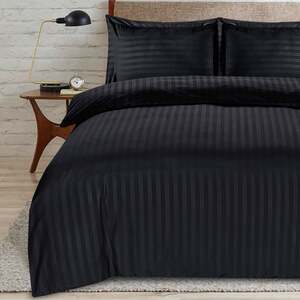 satin stripe king black duvet