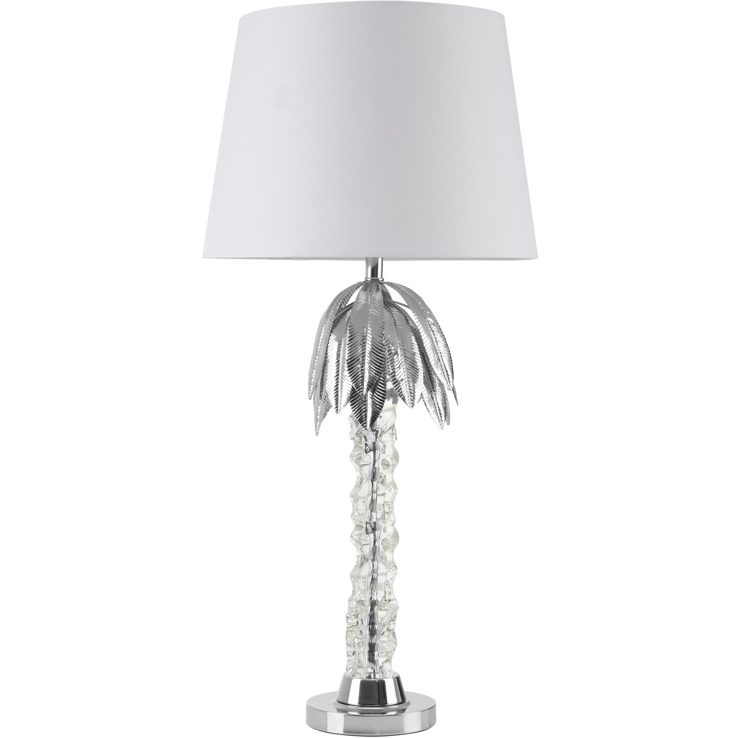 Halm Palm Tree Design Table Lamp - Silver