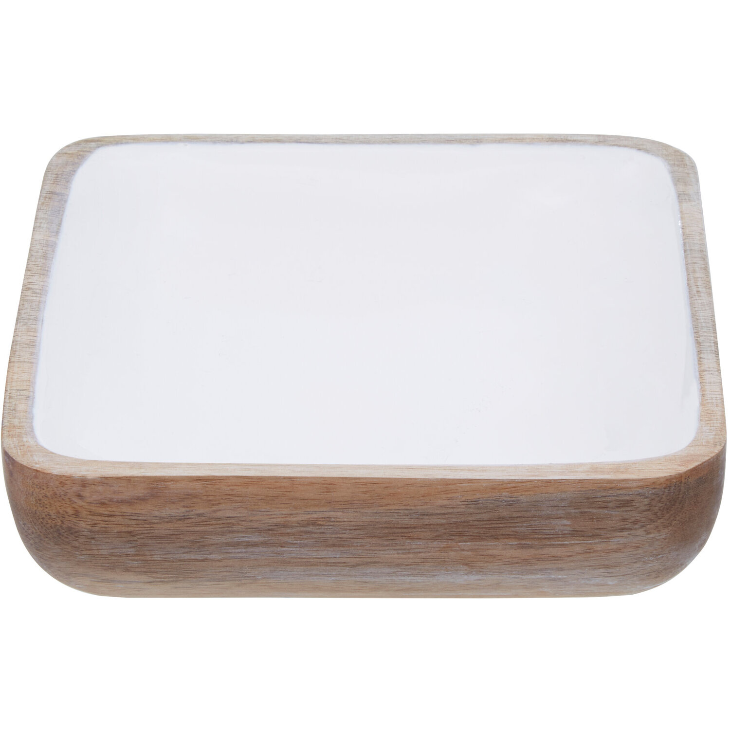 Kara Medium Mango Wood Square Bowl - Brown