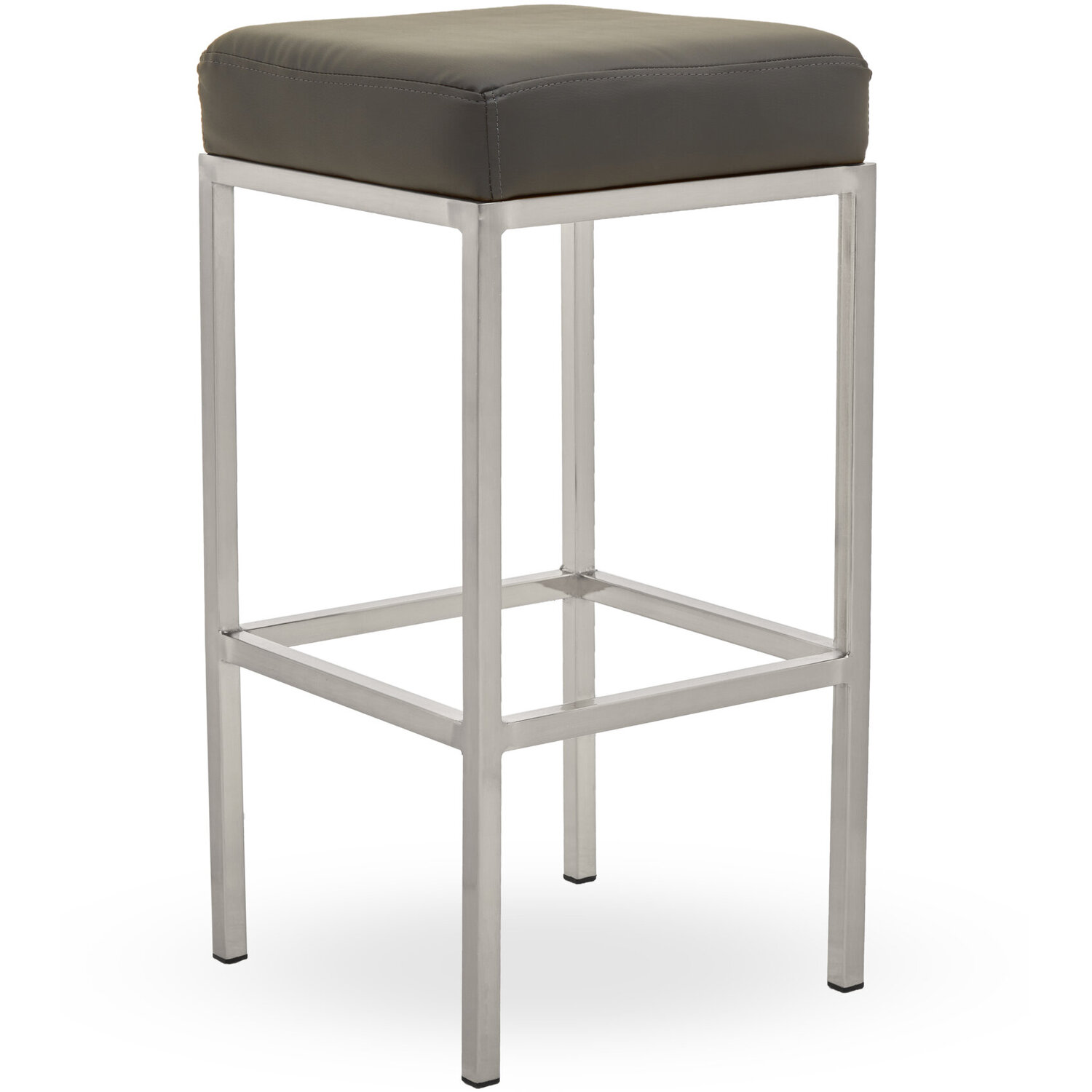 Baina Dark Grey And Chrome Finish Bar Stool - Grey