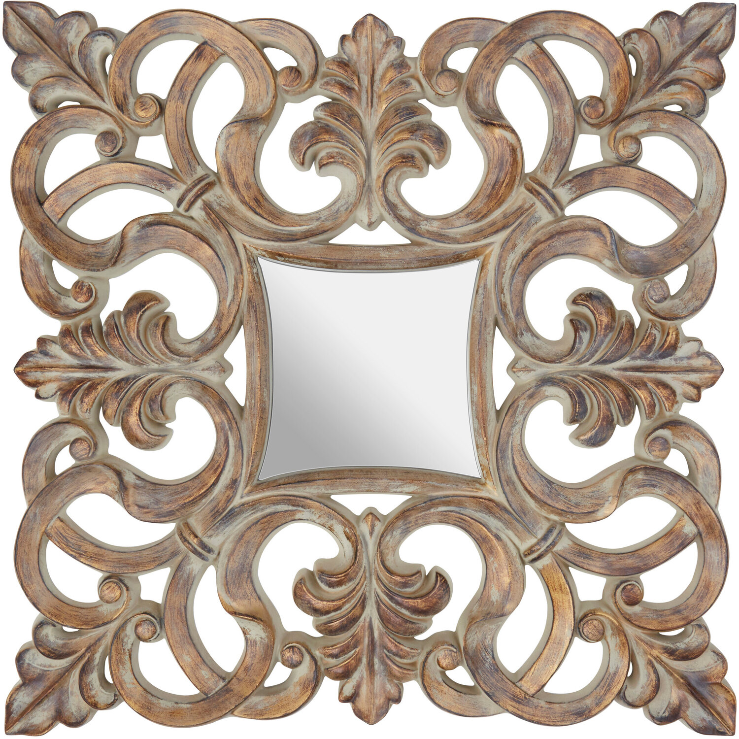 Athena Small Round Wall Mirror With Silver Frame - Gold