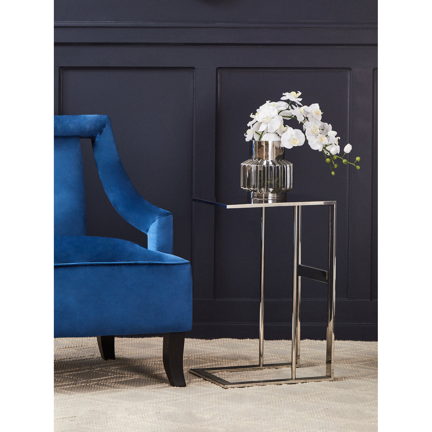 Fifty Five South Oria Silver Side Table - Silver