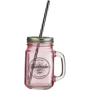 Bocal Pink Square Mason Jar Mug