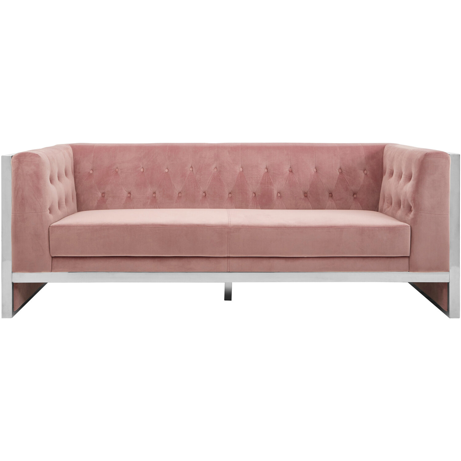 Vogue 3 Seat Pink Velvet Sofa - Pink