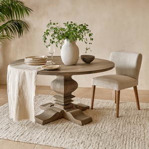 Florence Round Pedestal Dining Table Weathered