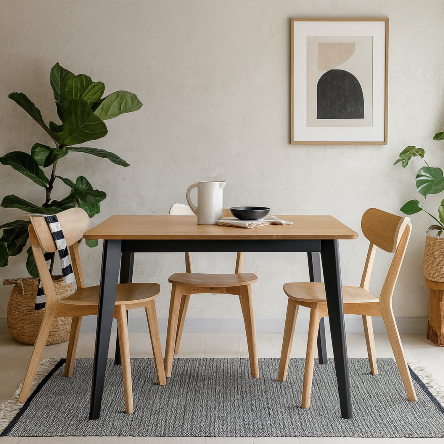 Saffron Veneer Dining Table Matt Base - Natural