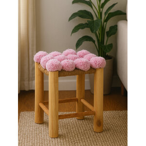West Village Pink Pom Pom Stool