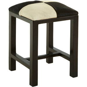 Kendari Black And White Leather Stool