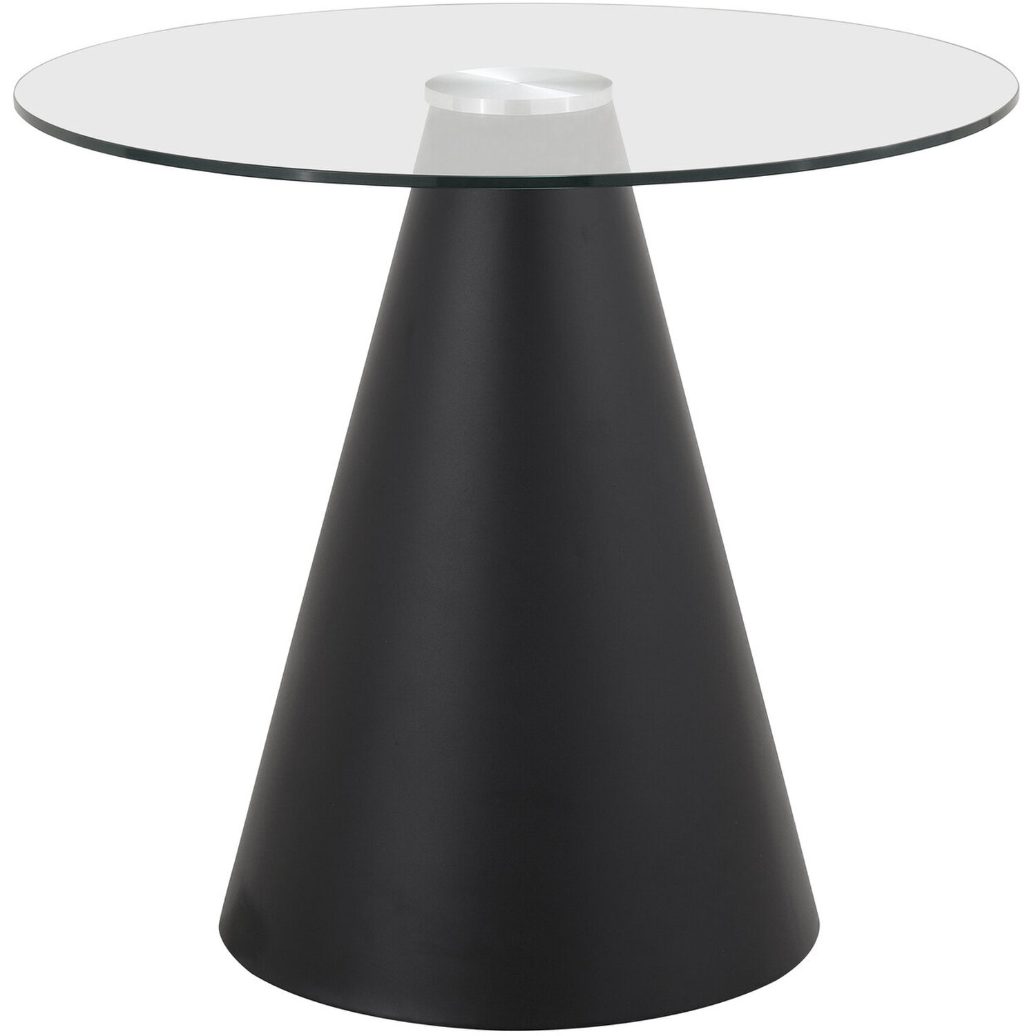 Azalea Round Clear Glass Top Dining Table - Black