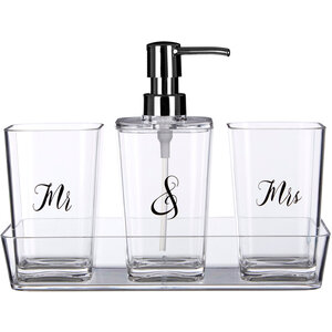Set Of Four Mr And Mrs Bath Set.
