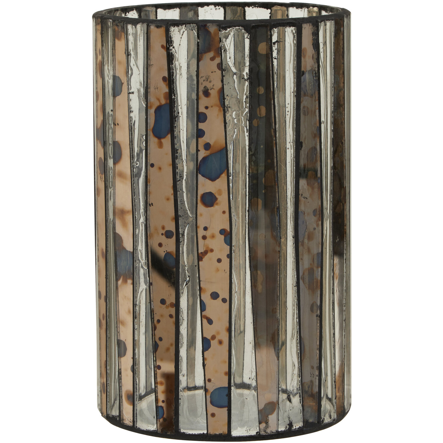 Gaia Smoked Anitque Finish Large Candle Holder - Multicolour