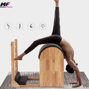 Pilates Ladder Barrel Black Maple Wood with Iron Ladder Frame Studio Equipment for Home Gym