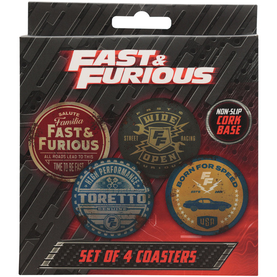 Fast and Furious Set of 4 Vintage Style Coasters