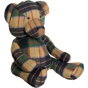 Bute Large Green Check Tartan Bear Door Stop