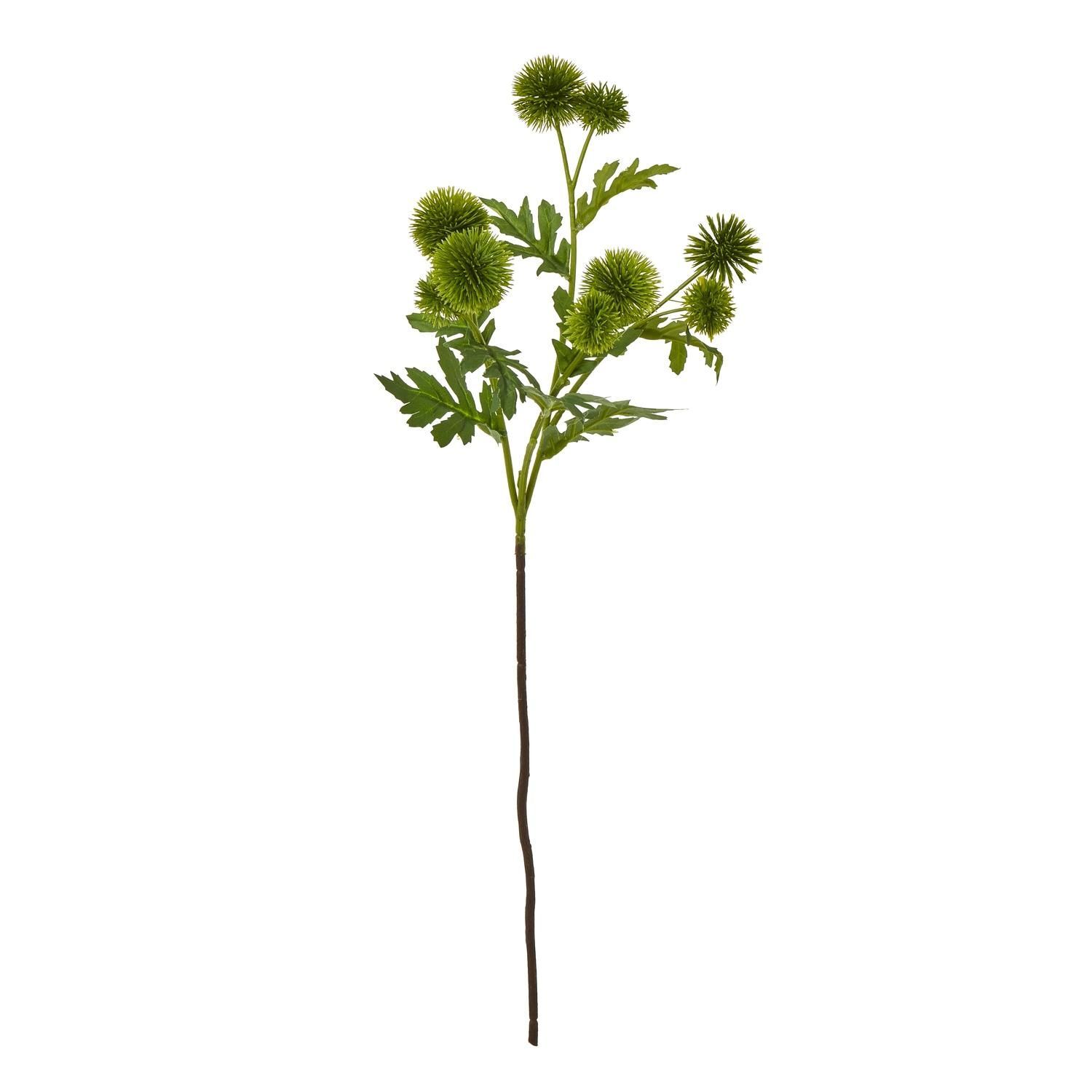 Hill Interiors Globe Thistle Spray Artificial Flower - Green