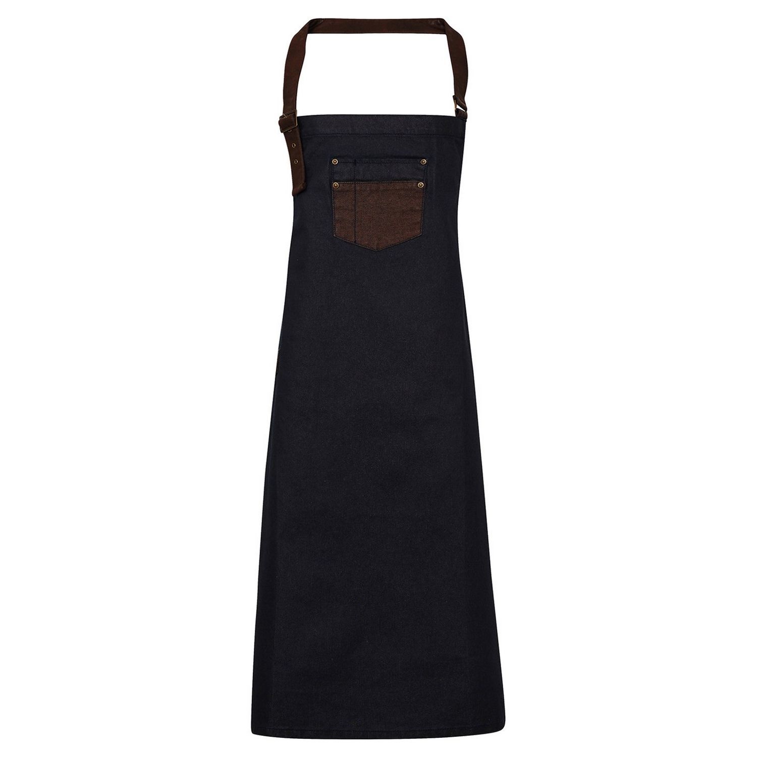 Premier Division Bibbed Apron - Indigo Denim/Brown Denim