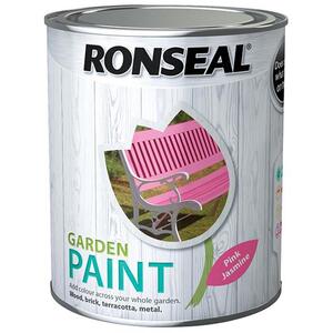 Ronseal Garden Paint Pink Jasmine 750ml - Exterior Wood and Metal Paint