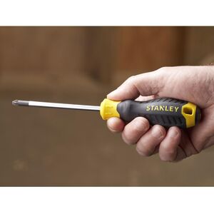 Stanley Hand Tools Cushion Grip Screwdriver, Pozidriv Tip
