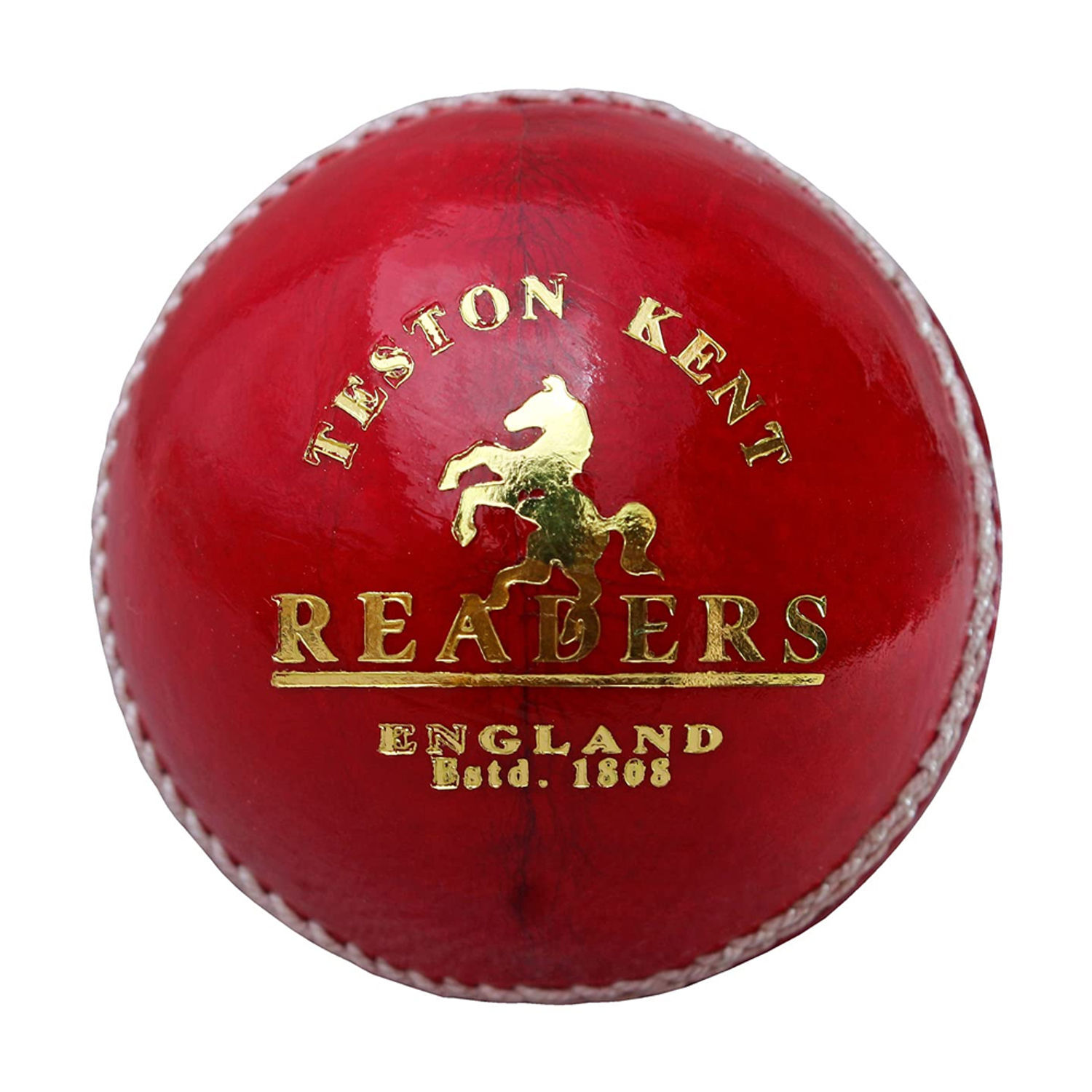 Readers Leather Cricket Ball - Red/Gold