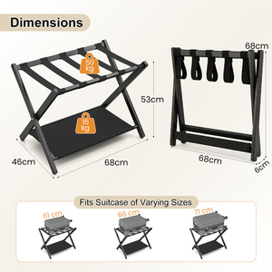 Set of 2 Bamboo Luggage Racks