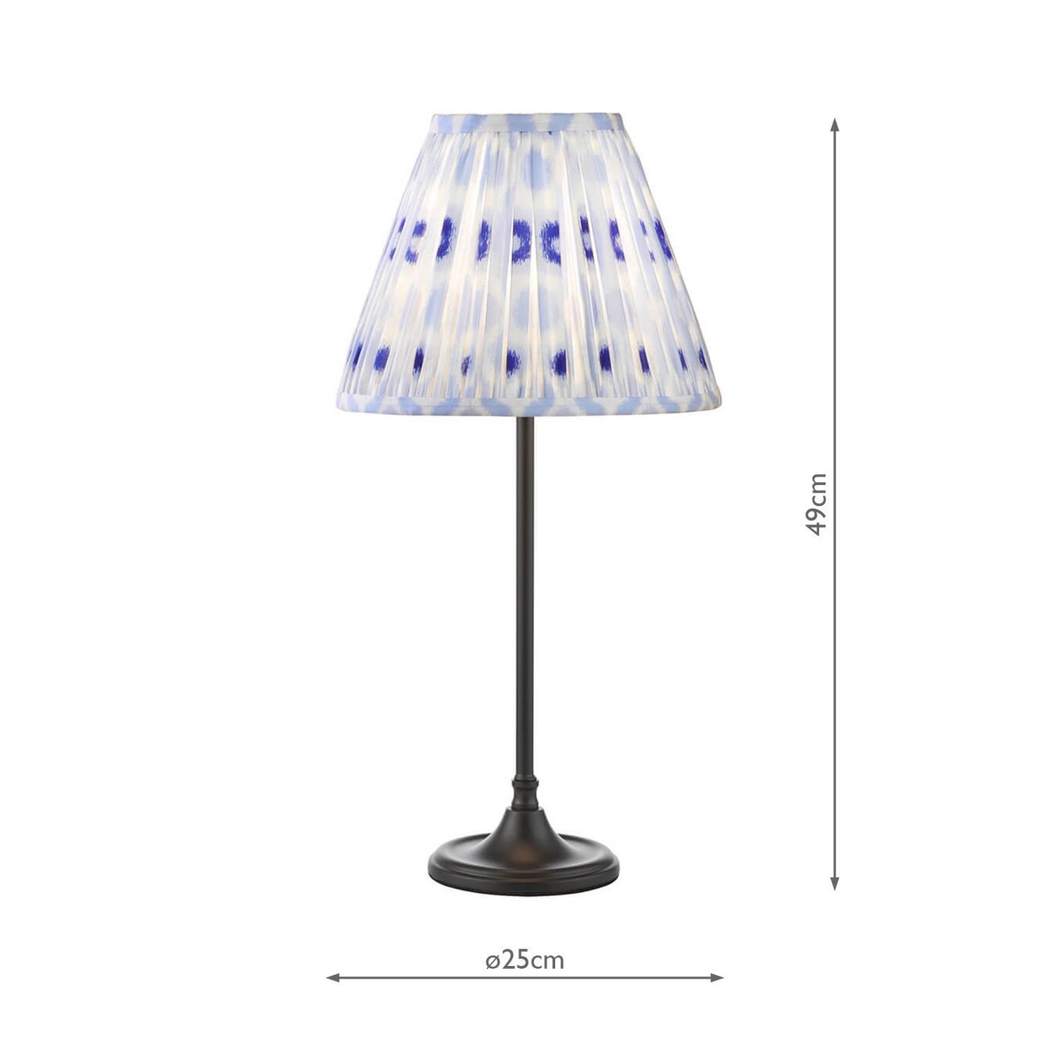 Dar Padme Table Lamp Matt Black Ikat Shade