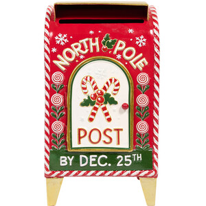 Metal North Pole Post Box Decoration