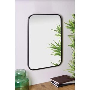 Black Curved Camden Aluminium Mirror 60x40Cm