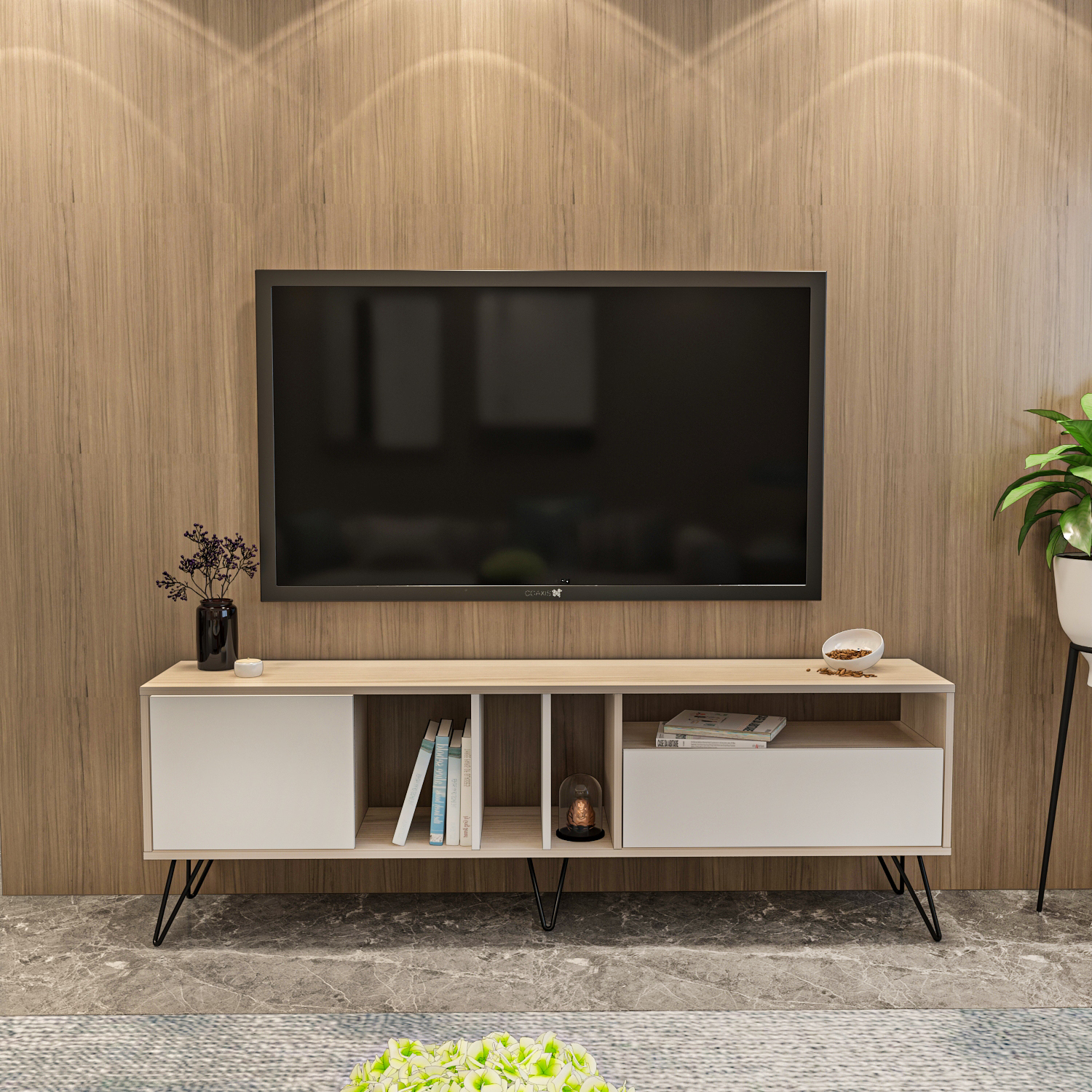 Decorotika Mistico Modern Tv Unit - White And Wenge