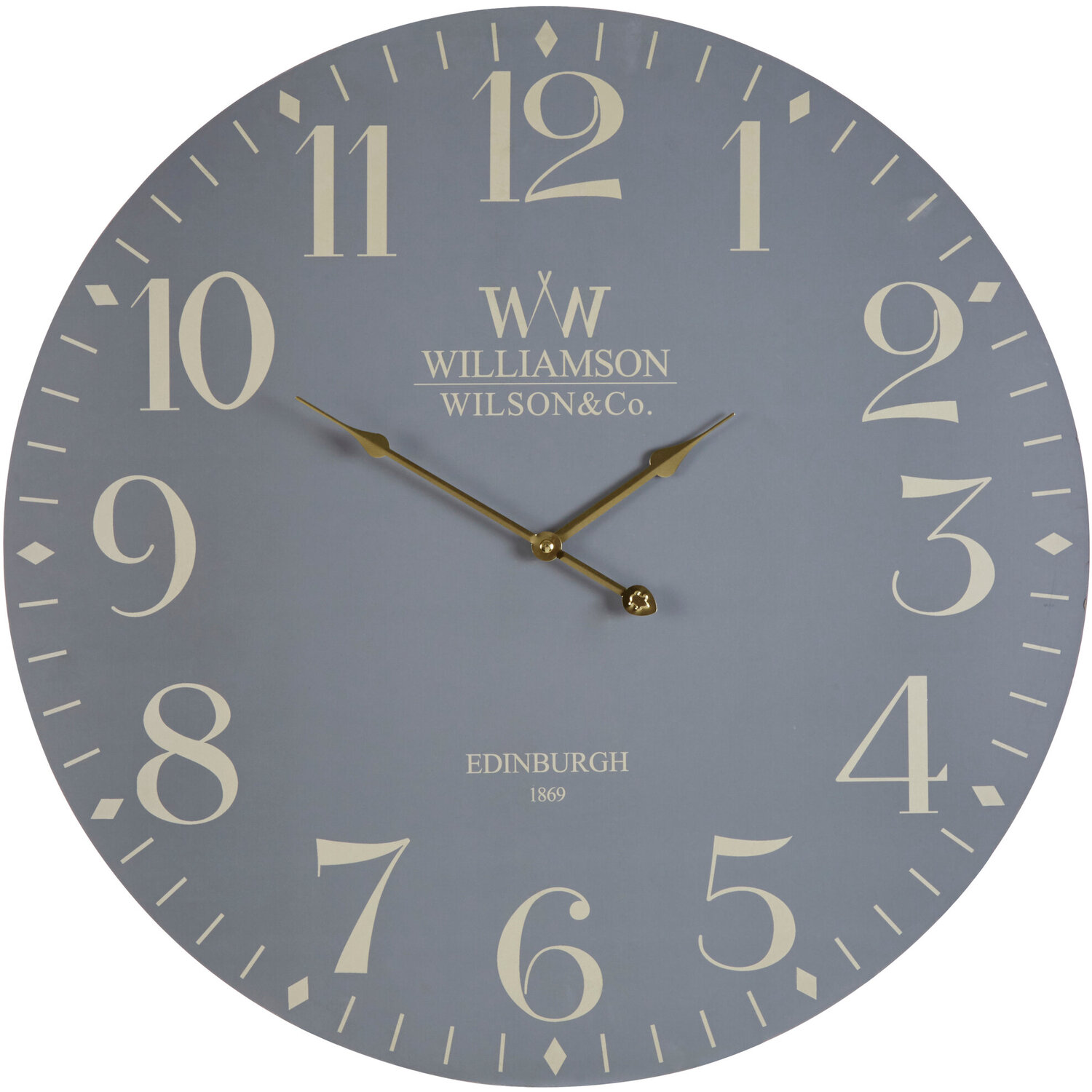 Interiors By Premier Destini 60Cm Dia Classic Grey Wall Clock - Grey