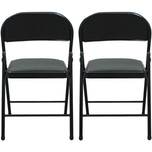 TekBox 2x Folding Faux Leather Chairs