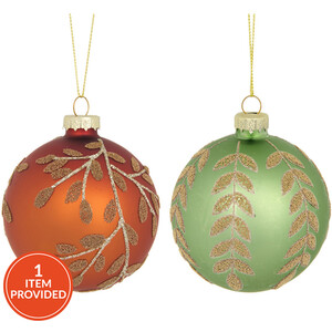 Amber Charm Leaf Bauble