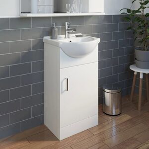 Toilet & Basin Vanity Unit Combination with Tall Unit & Drawer Unit