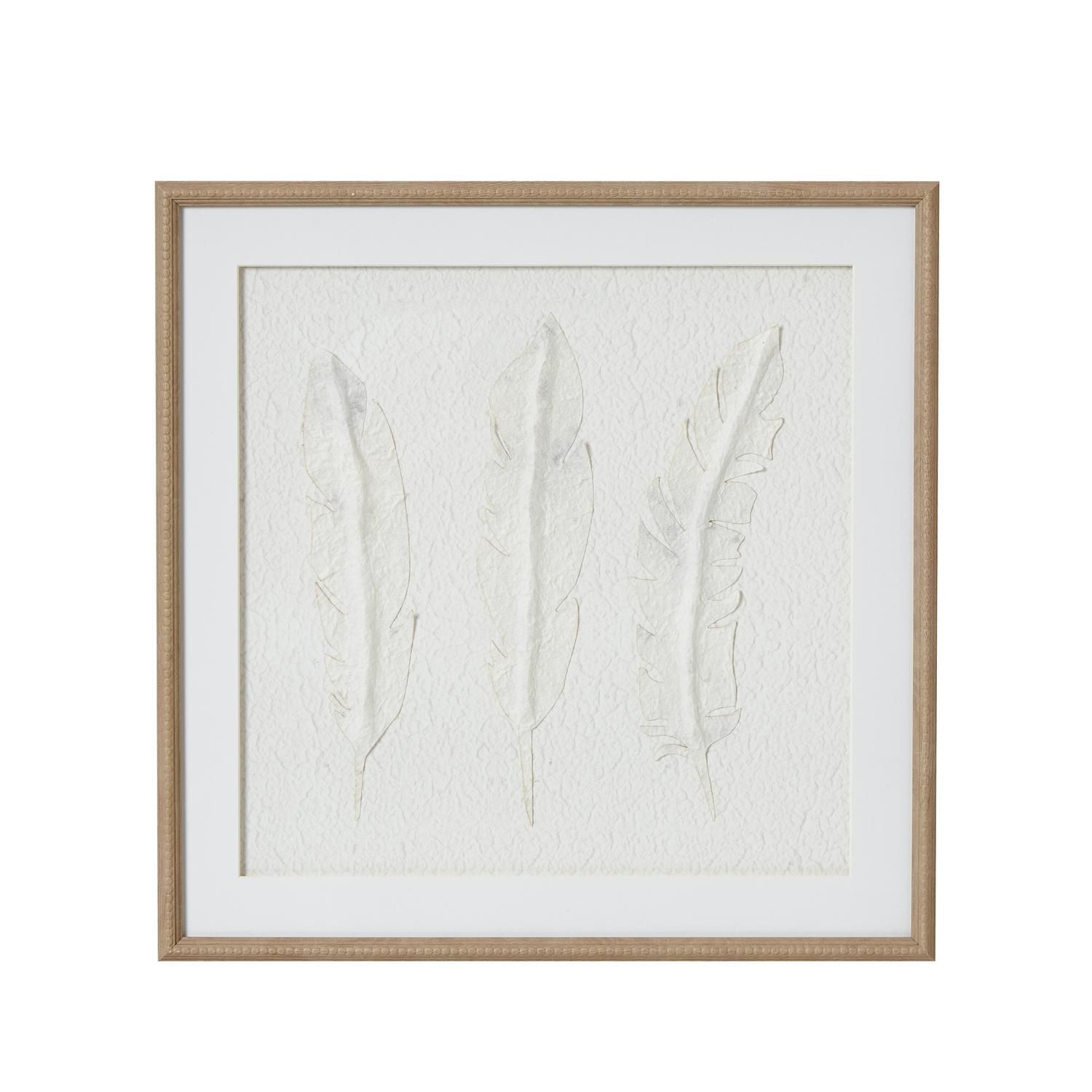 Hill Interiors Solli Feathers Framed Art Print - Brown/Grey/White