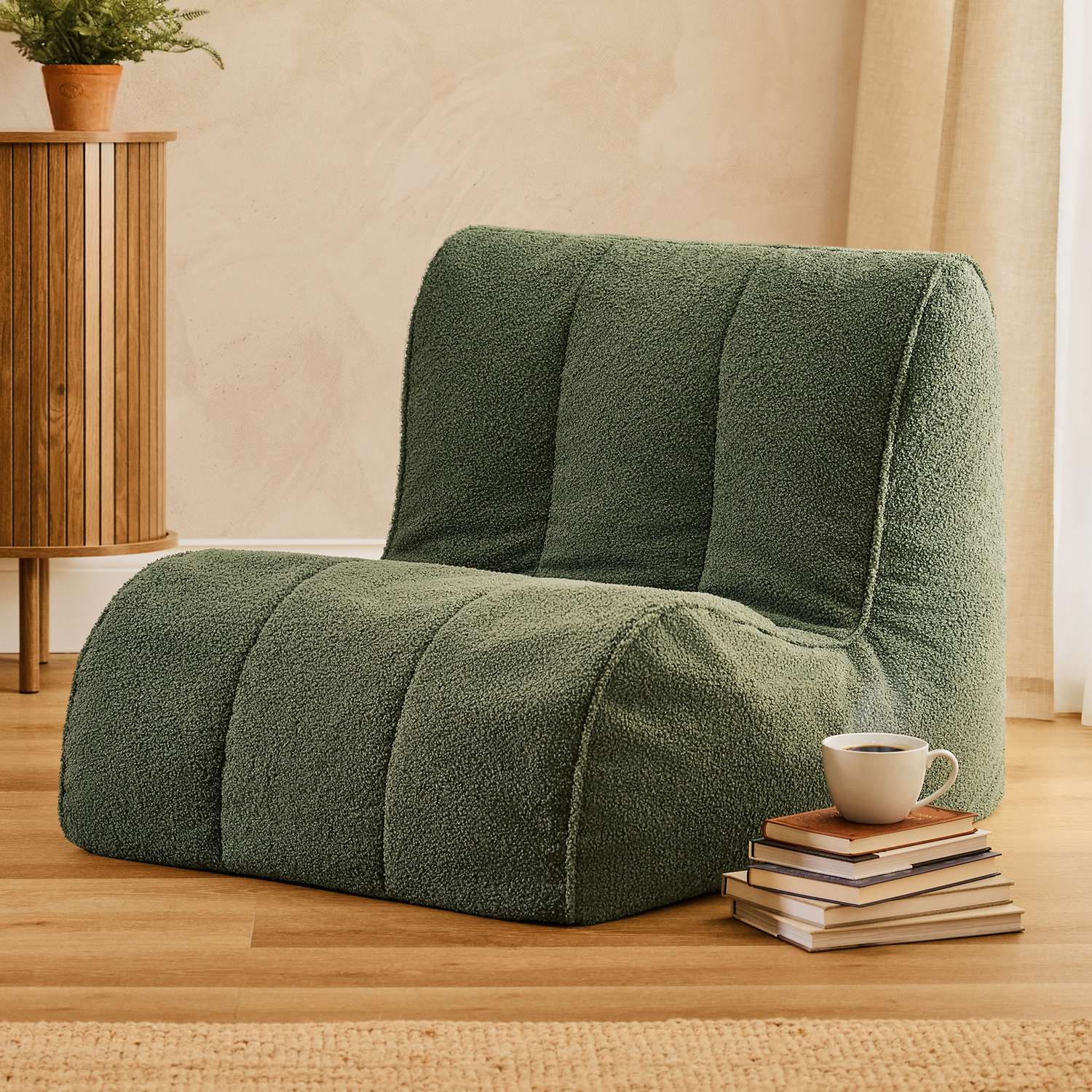 Icon Beanbags Swoop Lounger Chair Boucle - Image 4