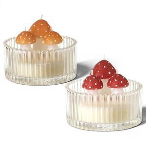 Set of 2 Toadstool Design Candles