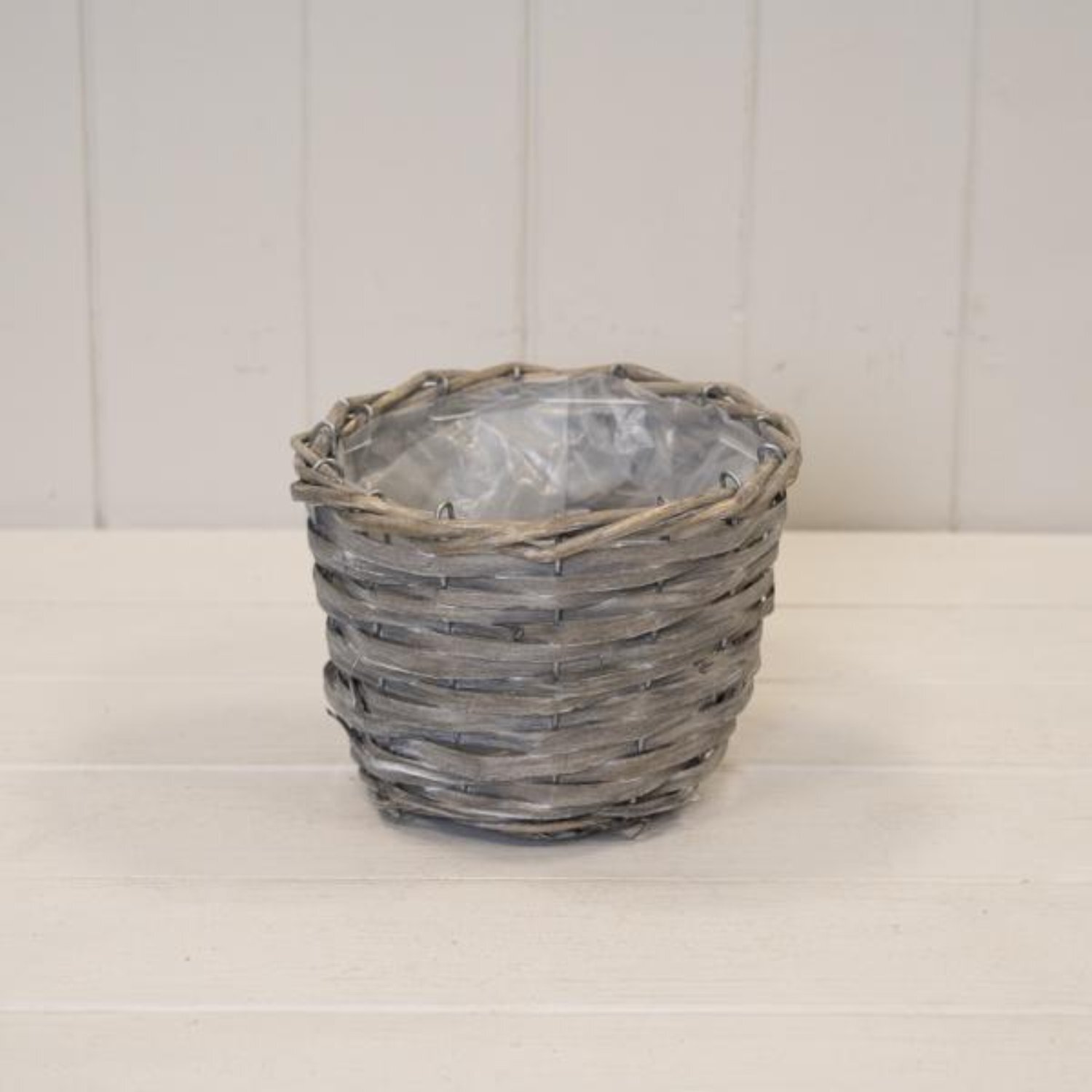  - Rustic Round Greywashed Pot Plant Pot - Image 3