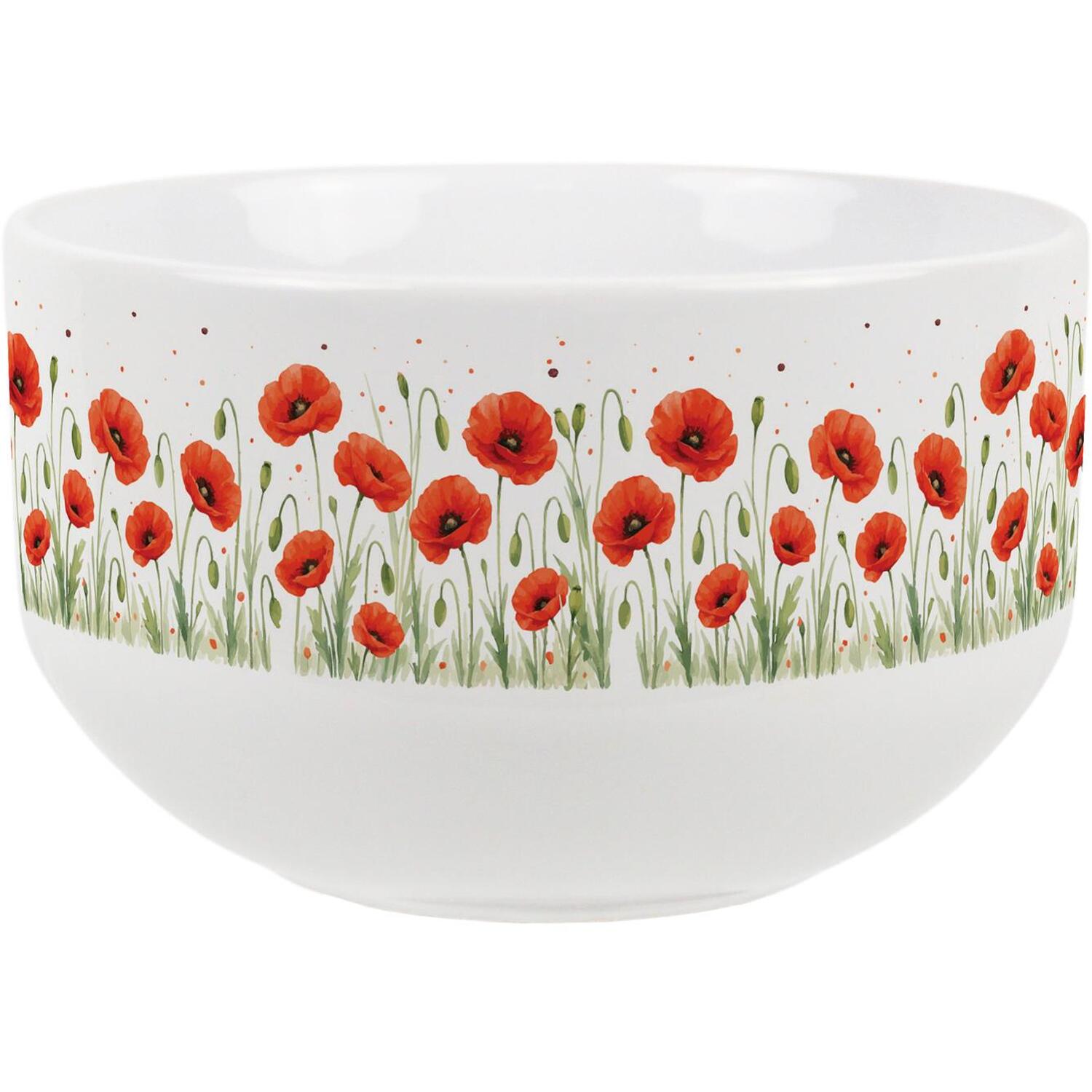 Image of Summer Poppies Ceramic Bowl - Red&hellip;