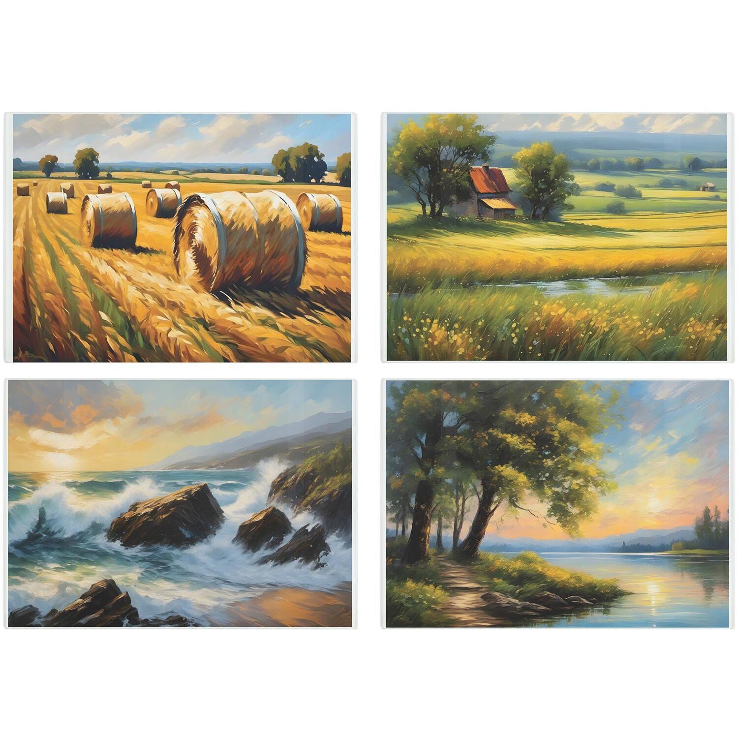 Image of Country Landscapes Glass Placemats - Set&hellip;