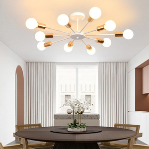 Chandelier White and Gold 10 Lights