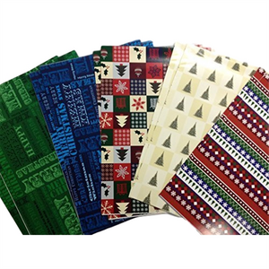 10 Sheet of Mix Designer' Soft touch Foiled Christmas wrapping paper