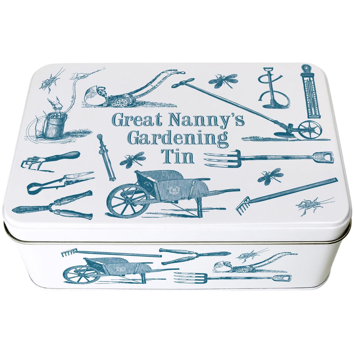 Great Nannys Gardening Tin - Vintage Tool/Seed Storage Box Gifts for Mothers Day - Image 2