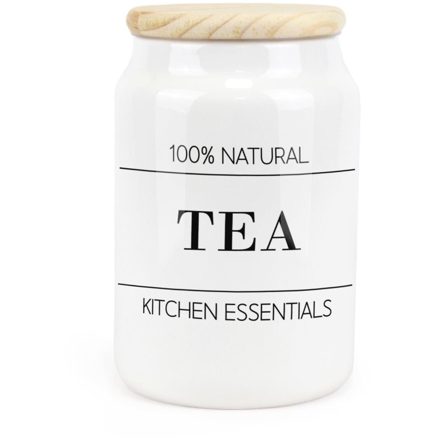 Purely Home Minimalist Essentials Ceramic Tea Storage Canister - White