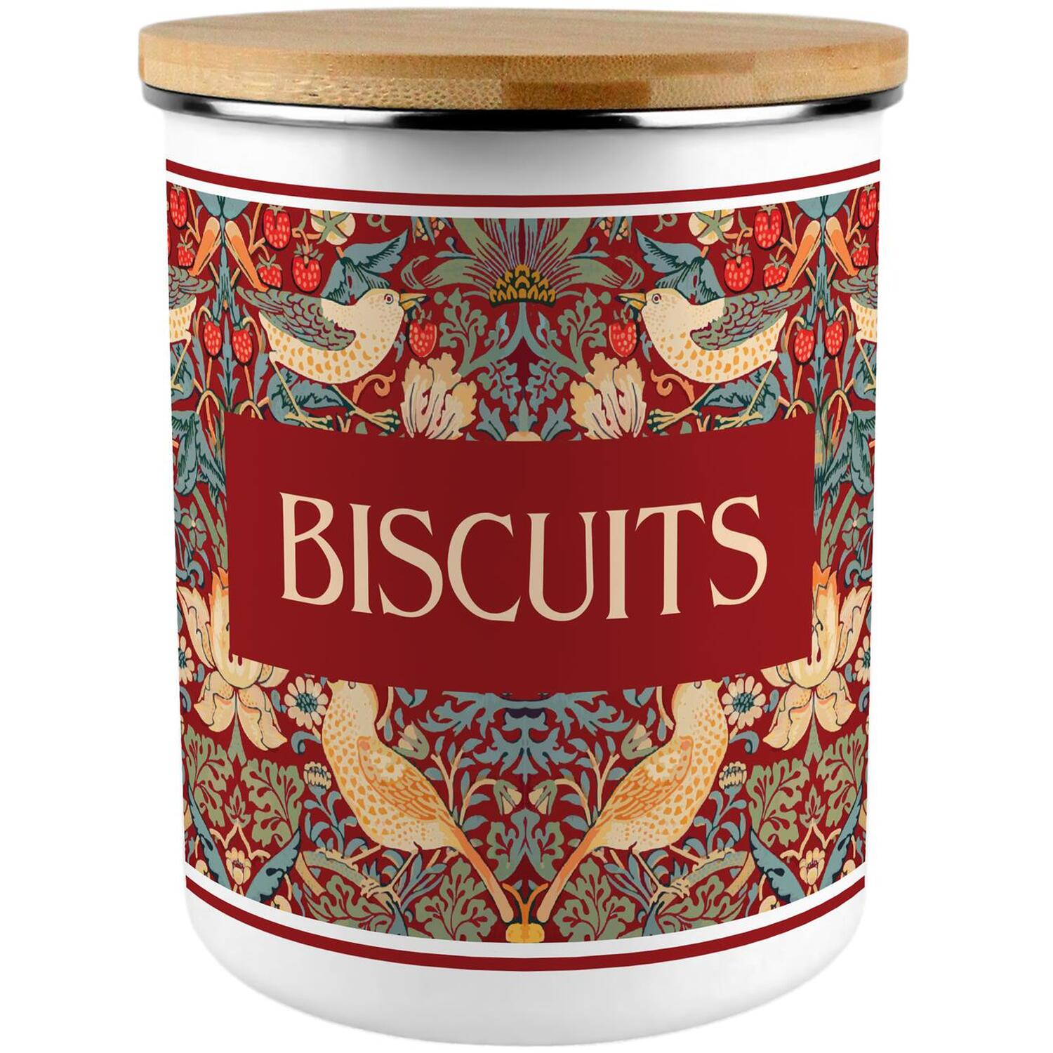 Purely Home Red Strawberry Thief Extra Large Biscuit Tin - Red - Image 3