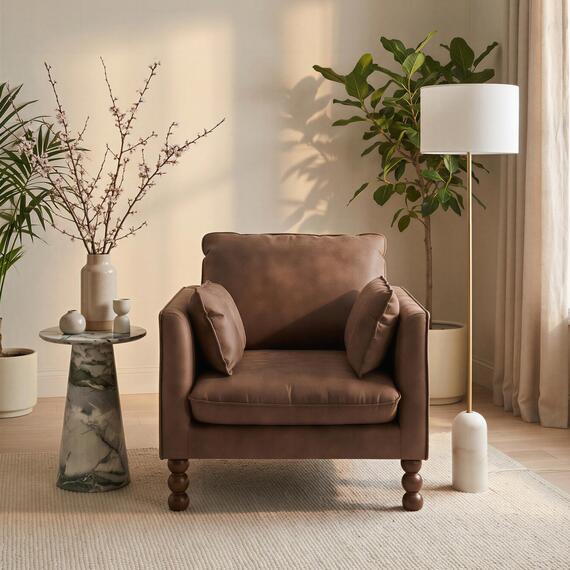 Monroe Faux Leather Armchair