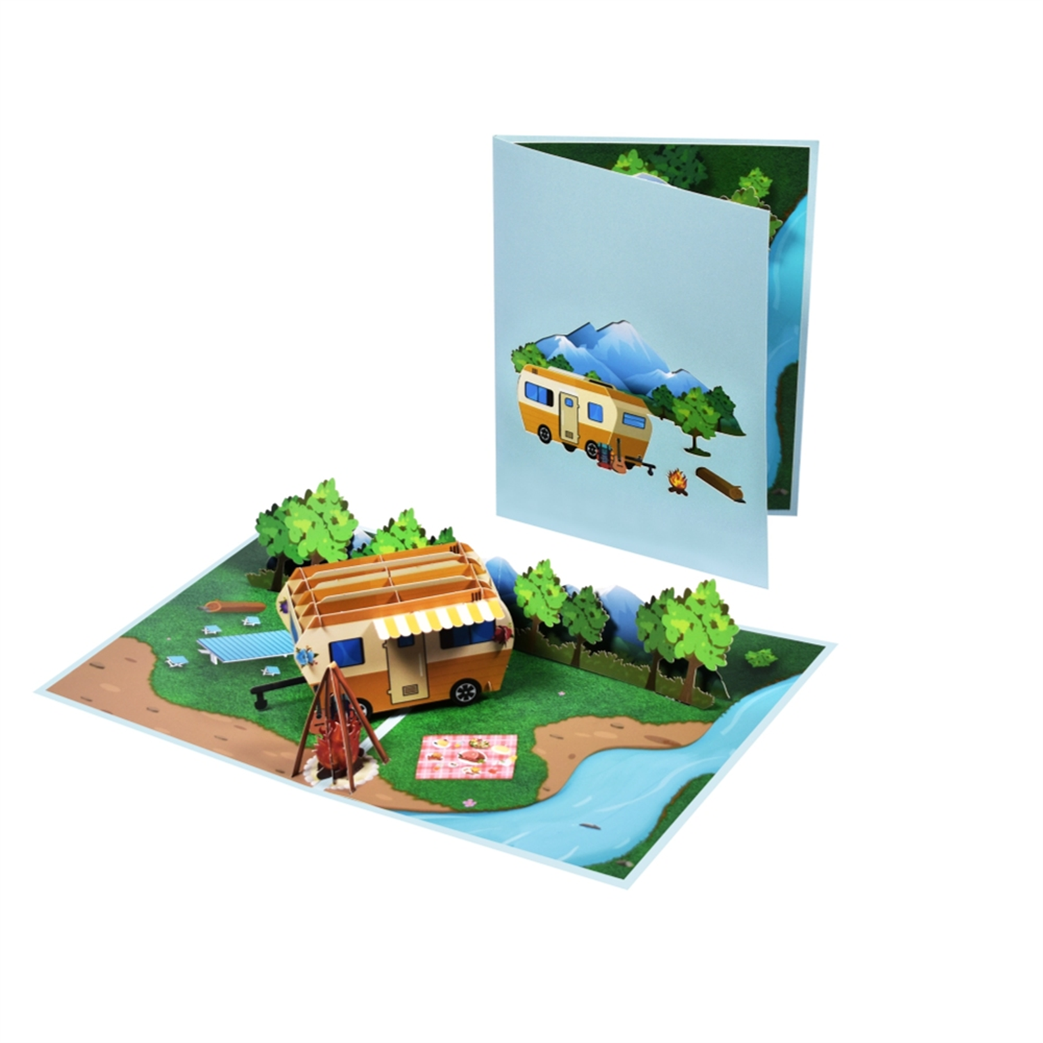 Camping Scene 3D Pop Up Greeting Card - Image 2